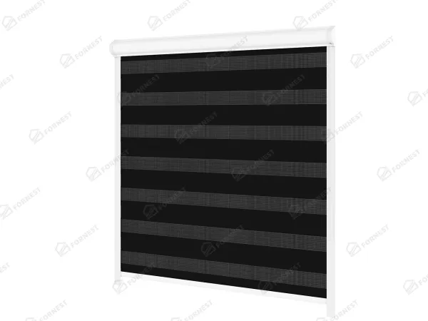 Roleta SWING LITE - deň a noc - látka Zakynthos 10 - čierna 2