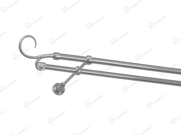 Garniža 16x16mm - 2rady - HÁK DVOJITÝ - satin 1