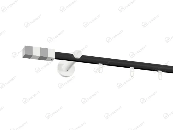 Garniža 19mm drážková tyč - 1rad - KVADRAT - čierno biela