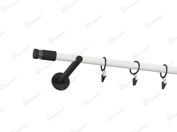 Garniža 19mm obyčajná tyč - 1rad - CYLINDER CRYSTAL - bielo čierna