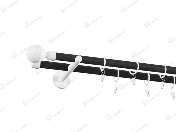 Garniža 19x19mm obyčajná tyč - 2rady - GABI - čierno biela