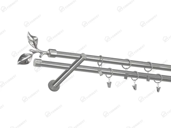 Garniža 19x19mm - 2rady - LIST ROSE - satin