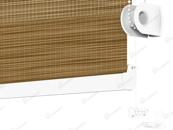 Roleta MINI - deň a noc - látka Maurícius 61 - žlto hnedá (dub svetlý) 4