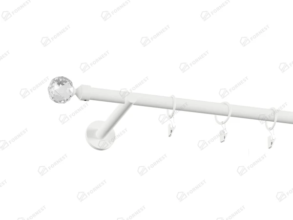 Garniža 19mm obyčajná tyč - 1rad - GUĽA CRYSTAL - Biela