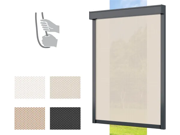 Screenové rolety - BOX 85 - pružinová - látka VEOZIP - ručné ovládanie