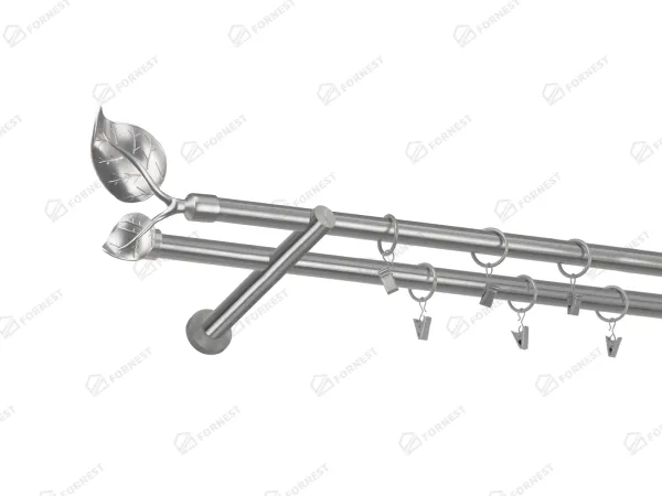 Garniža 19x19mm - 2rady - LIST VEĽKÝ - satin