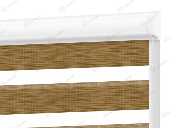 Roleta SWING - deň a noc - látka Maurícius 61 - žlto hnedá (dub svetlý)