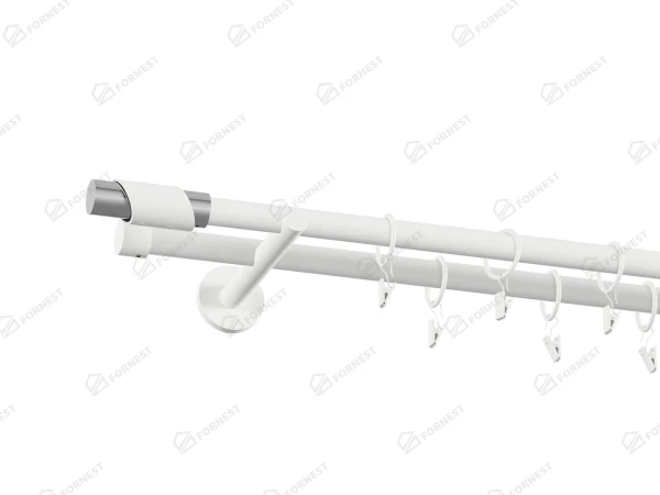 Garniža 19x19mm obyčajná tyč - 2rady - PARIS - Biela