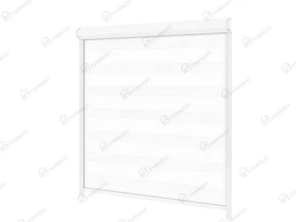 Roleta SWING - deň a noc - látka Zakynthos 01 - biela 2