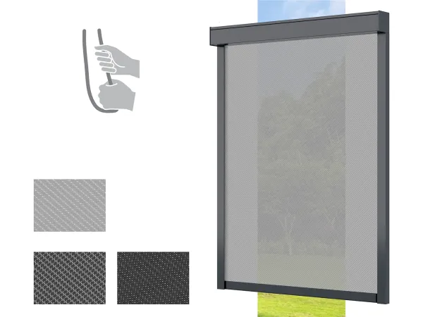 Screenové rolety - BOX 85 - pružinová - látka SERGE SE1 - ručné ovládanie