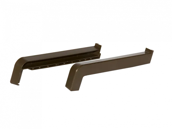 Plastové vonkajšie krytky - nos 25mm - bronz elox 6003 - pár