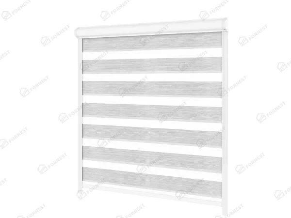 Roleta SWING LITE - deň a noc - látka Maurícius 67 - sivo biela 1