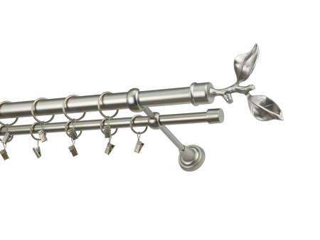 Garniža 25x16mm - 2rady - LIST ROSE - satin