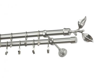 Garniža 25x25mm - 2rady - LIST ROSE - satin