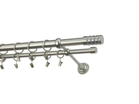 Garniža 25x16mm - 2rady - CYLINDER CRYSTAL - satin