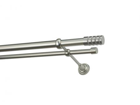 Garniža 25x16mm - 2rady - CYLINDER CRYSTAL - satin 1